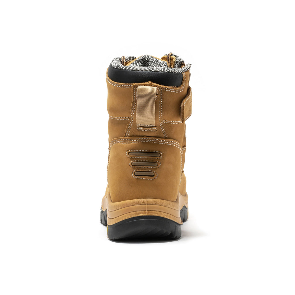 ROCKROOSTER Roslyn Black 7 inch Zip-sided Composite Toe Leather Work Boots CP245Z - WonderingCloth