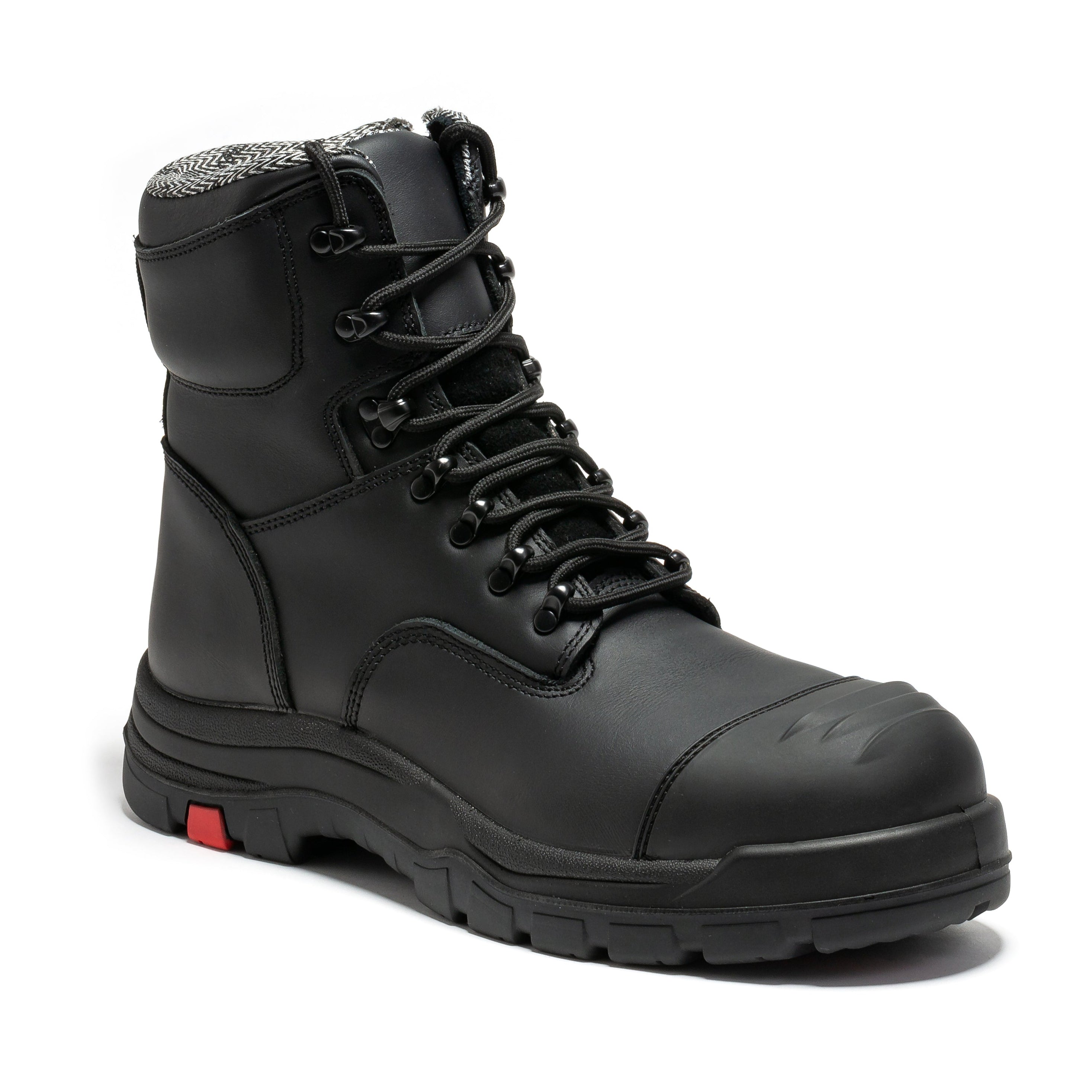 ROCKROOSTER Roslyn Black 7 inch Zip-sided Composite Toe Leather Work Boots CP245Z - WonderingCloth