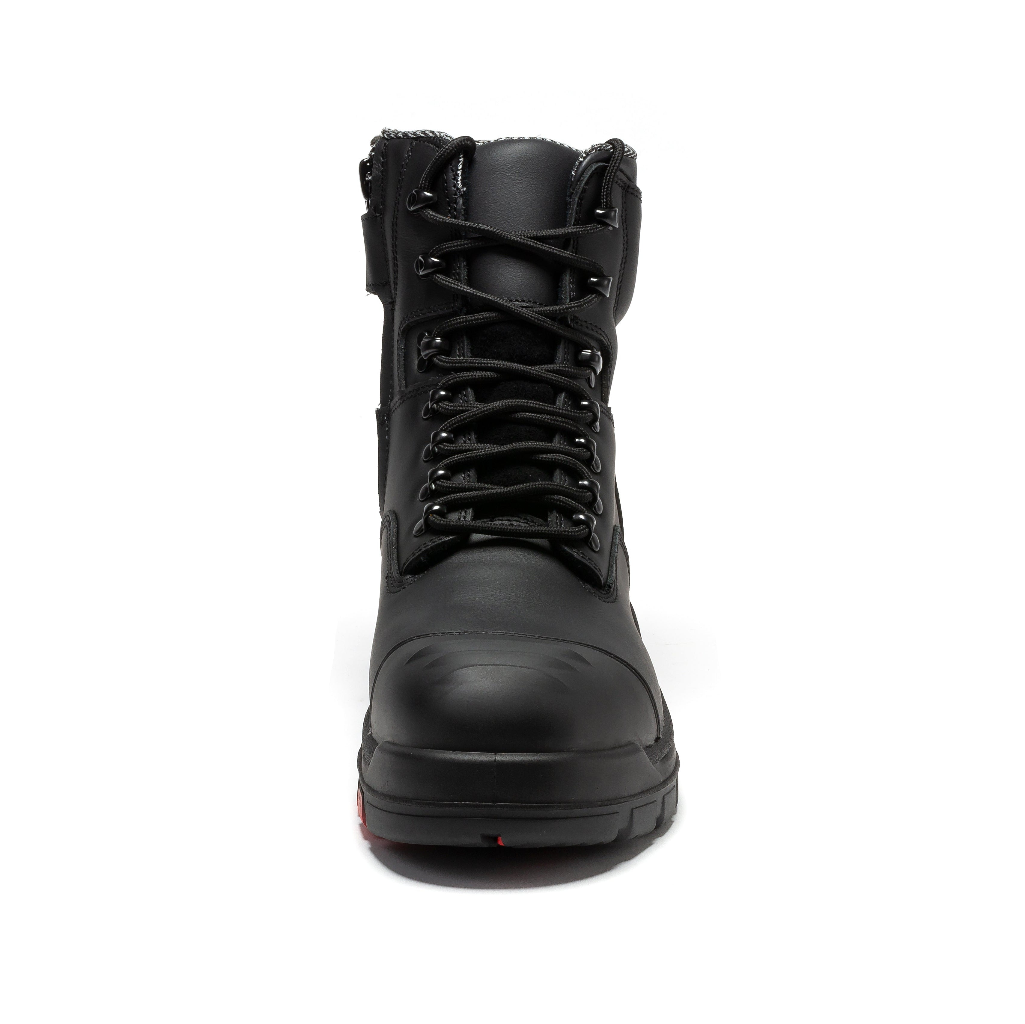 ROCKROOSTER Roslyn Black 7 inch Zip-sided Composite Toe Leather Work Boots CP245Z - WonderingCloth