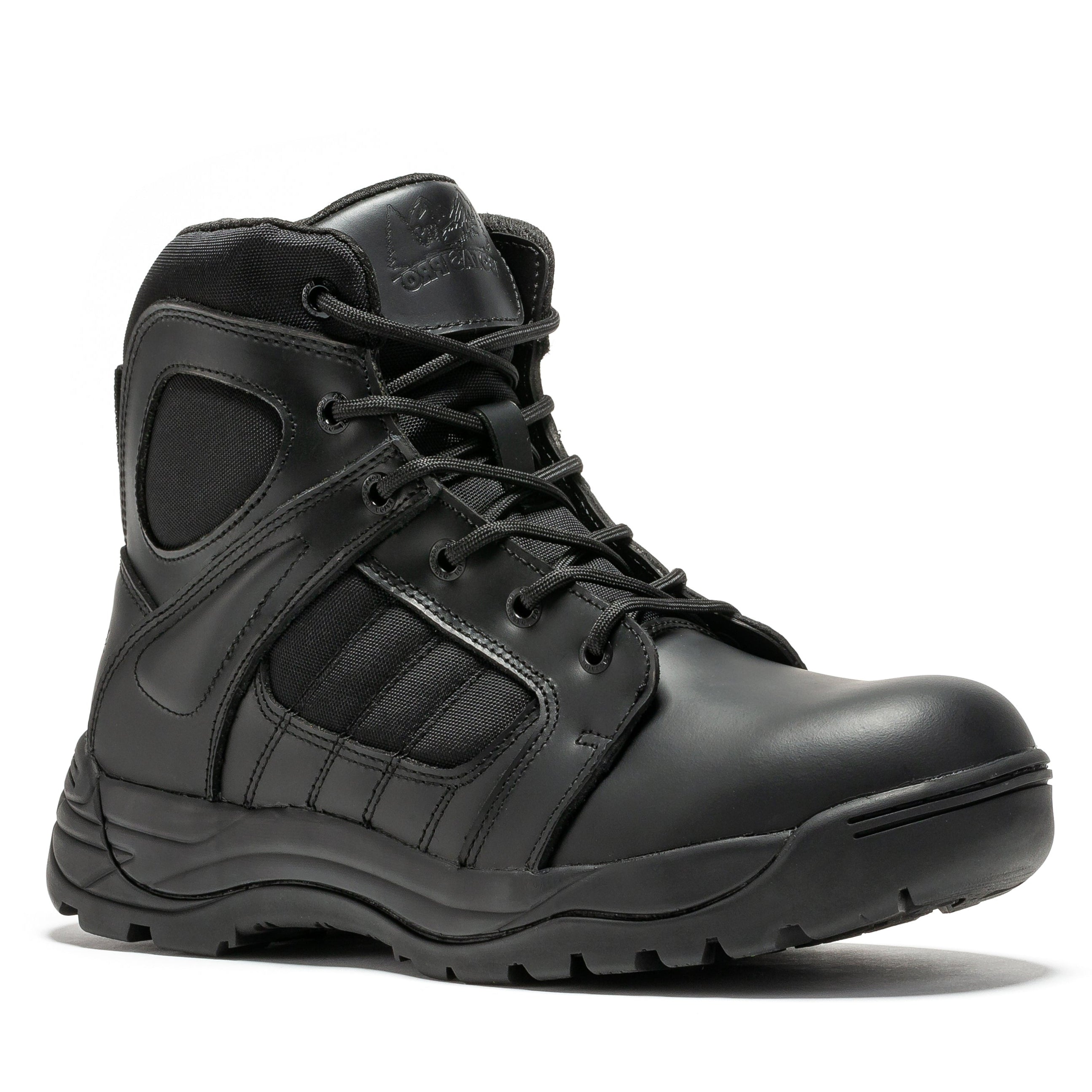 Botas Pro Black Men's 6 inch Side Zipper Rubber Sole Tactical Boots BMP111BK - WonderingCloth