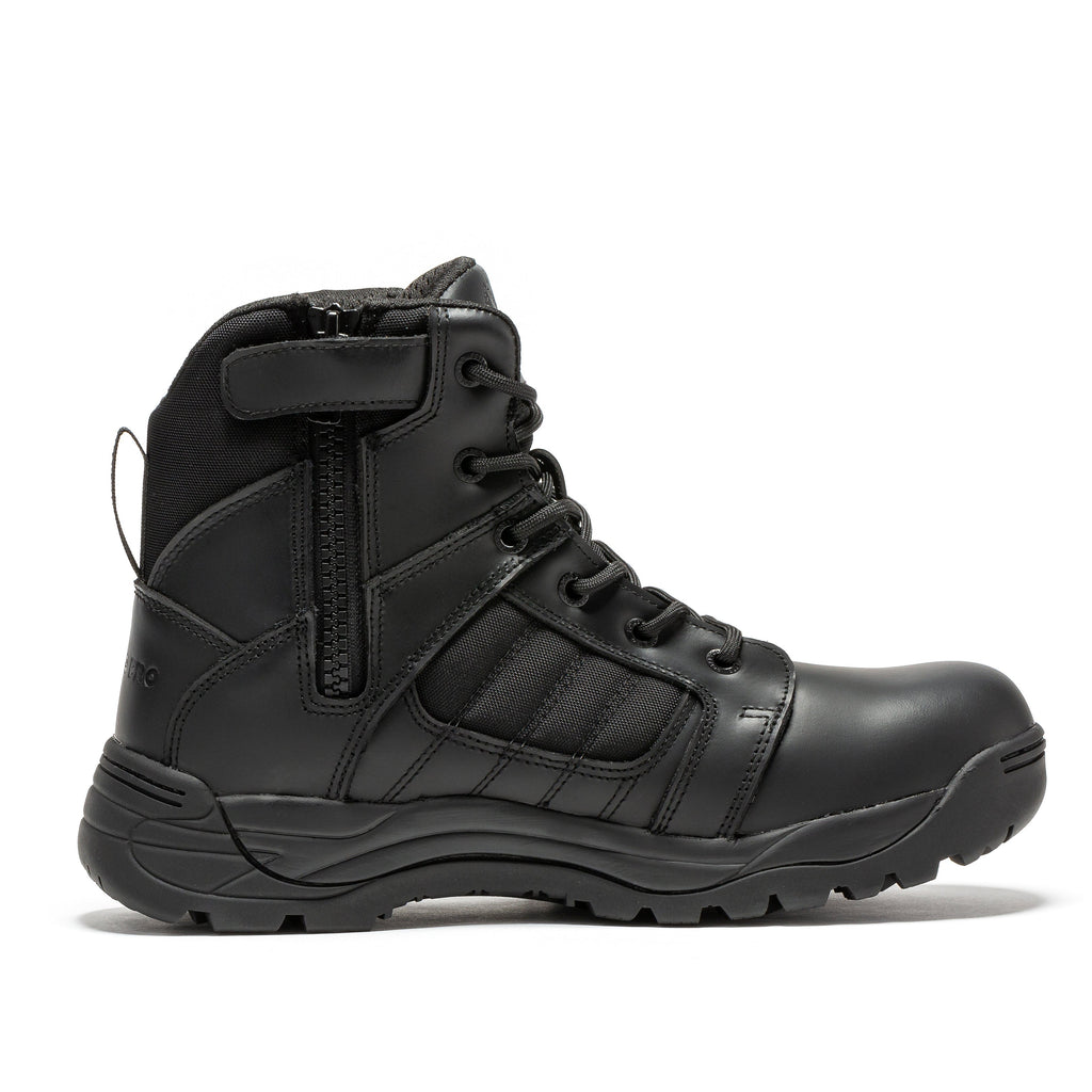 Botas Pro Black Men's 6 inch Side Zipper Rubber Sole Tactical Boots BMP111BK - WonderingCloth