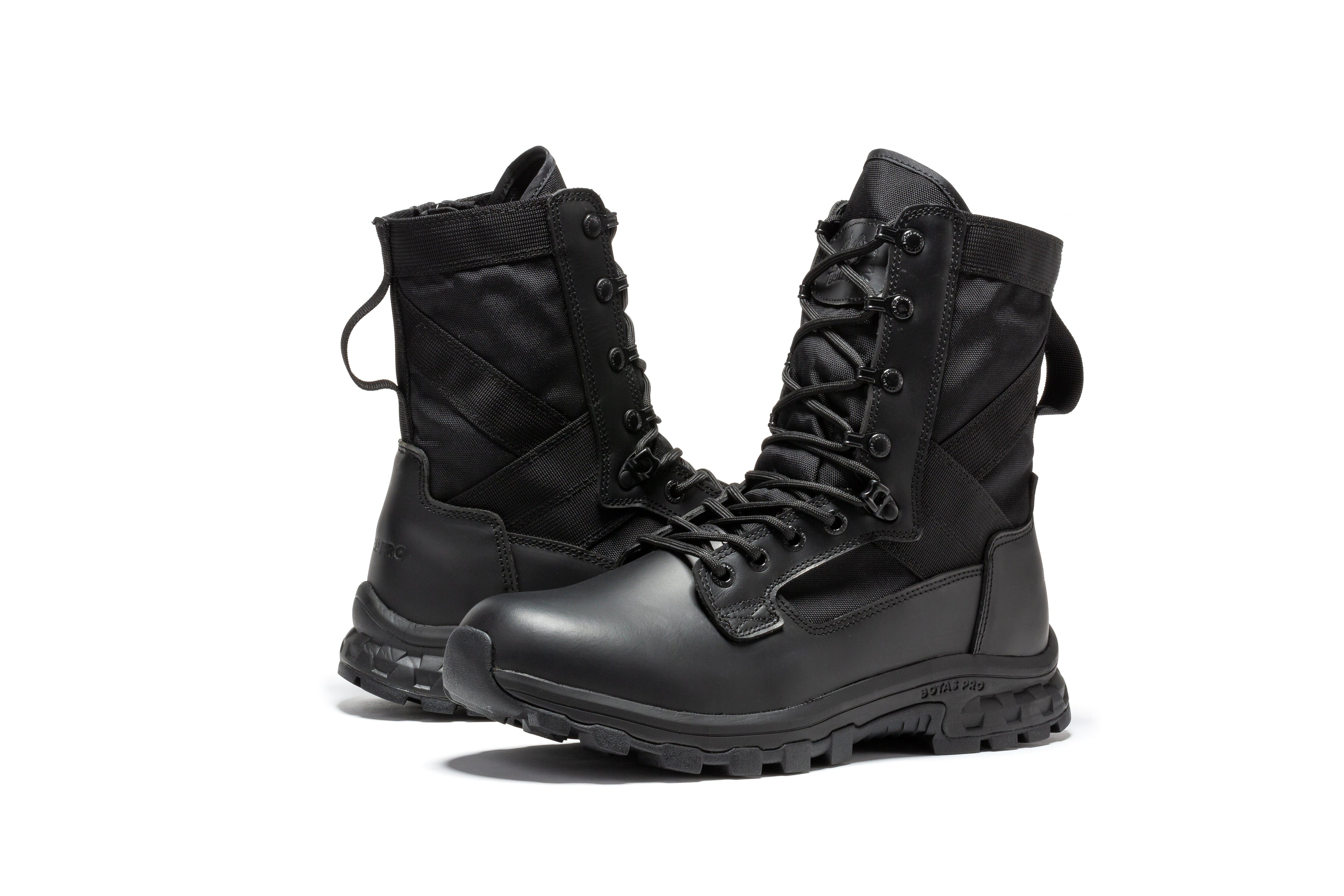 Botas Pro Black Men's 8 inch Side Zipper Military Tactical Boots BP401BK - WonderingCloth