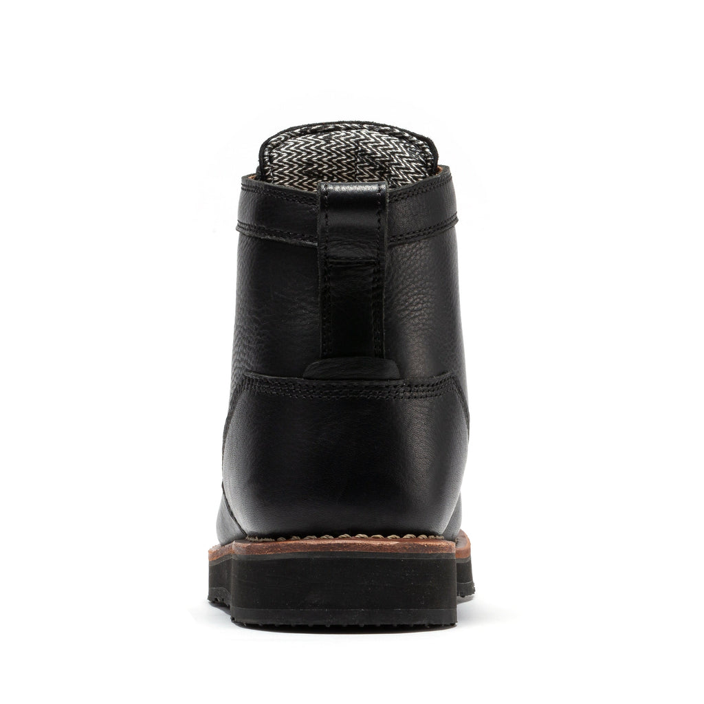 ROCKROOSTER Edgewood Men's 6 Inch Black Steel Toe Wedge Work Boots SAP610BK - WonderingCloth