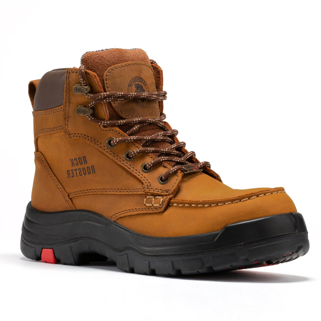 ROCKROOSTER Zumbro 6 inch Wide Steel Toe, Rubber Outsole, EH Protection,, ASTM 2413, Work Boots AK370 - WonderingCloth
