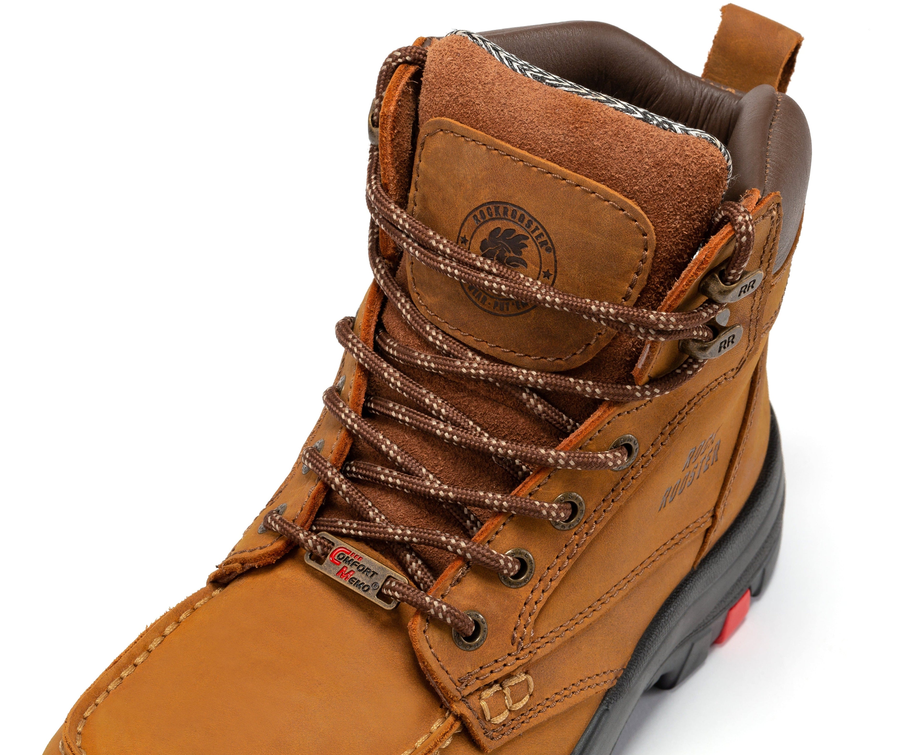 ROCKROOSTER Zumbro 6 inch Wide Steel Toe, Rubber Outsole, EH Protection,, ASTM 2413, Work Boots AK370 - WonderingCloth