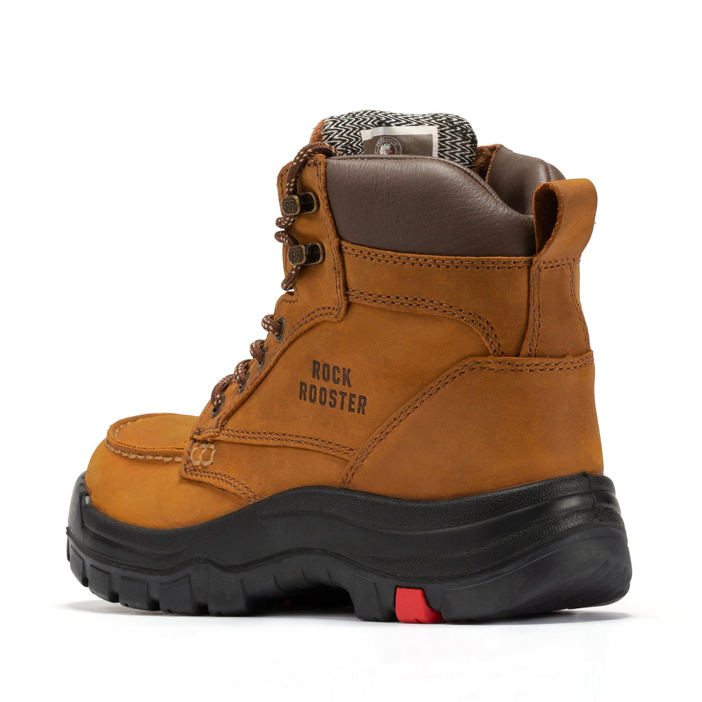 ROCKROOSTER Zumbro 6 inch Wide Steel Toe, Rubber Outsole, EH Protection,, ASTM 2413, Work Boots AK370 - WonderingCloth