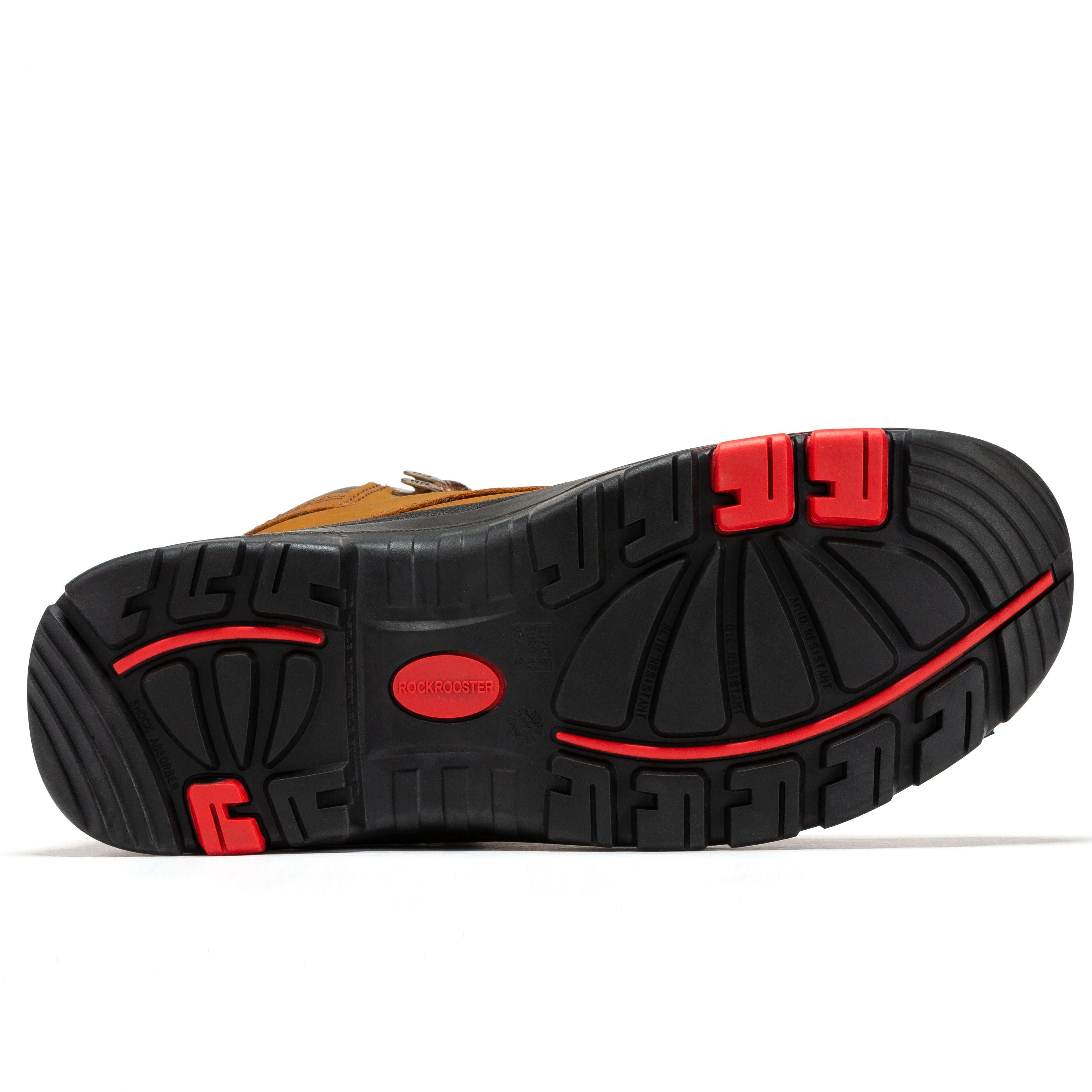 ROCKROOSTER Zumbro 6 inch Wide Steel Toe, Rubber Outsole, EH Protection,, ASTM 2413, Work Boots AK370 - WonderingCloth