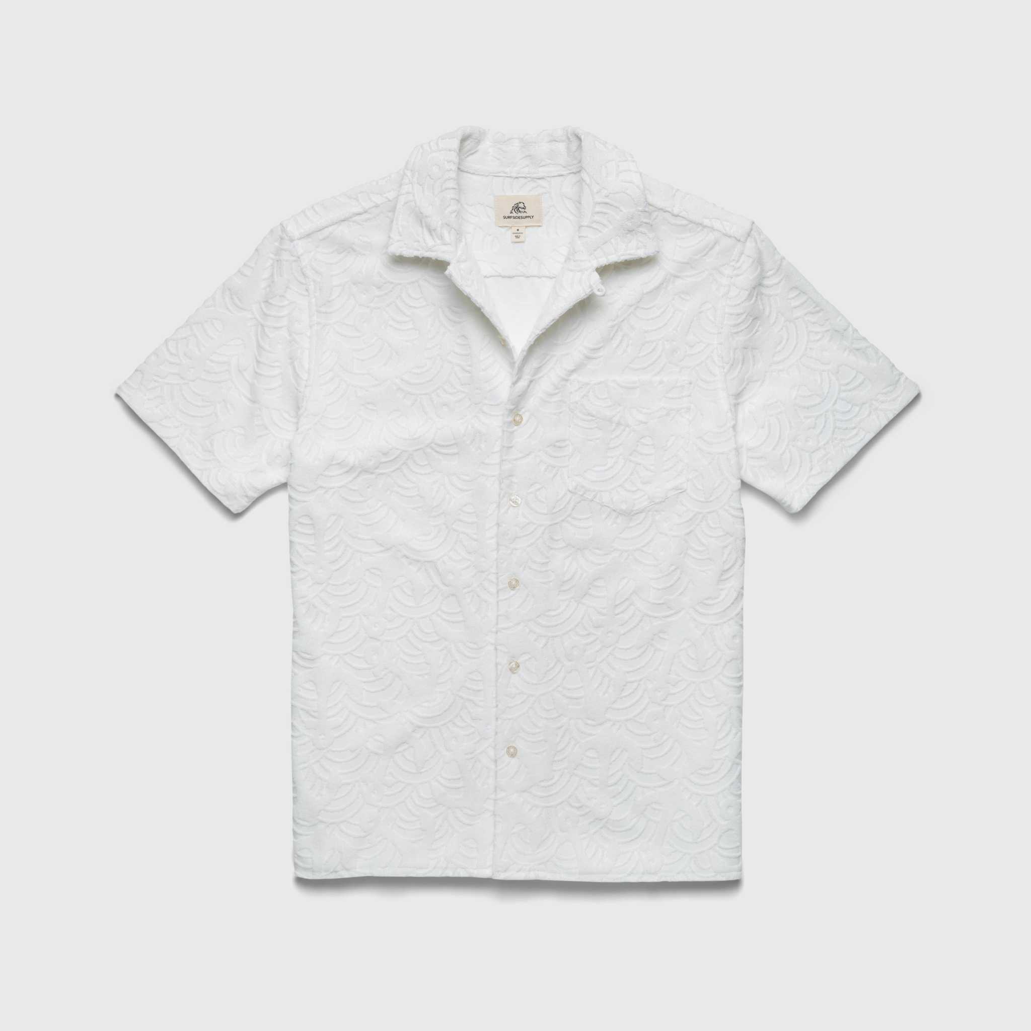 Mariner Terry Camp Collar Shirt - Brilliant White - WonderingCloth
