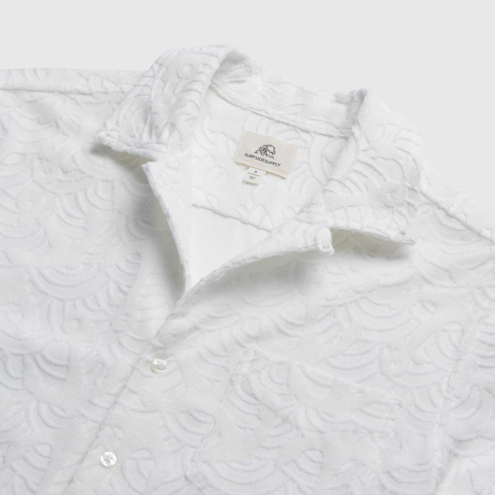 Mariner Terry Camp Collar Shirt - Brilliant White - WonderingCloth