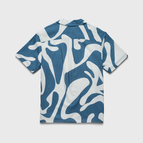 Billy Swirl Camp Collar Shirt - Blue - WonderingCloth