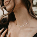 Jade Herringbone Necklace - WonderingCloth