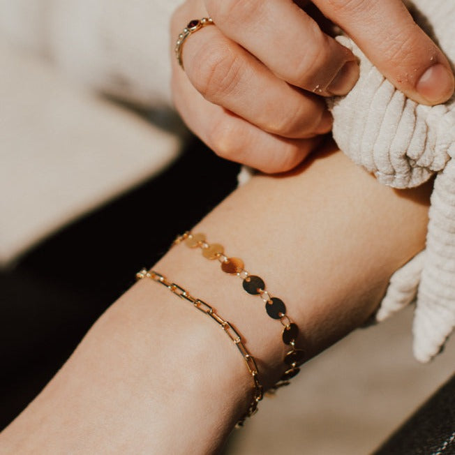 Chloe Gold Filled Coin Bracelet - WonderingCloth