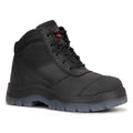 ROCKROOSTER Crisson Black 6 inch Zip sided Steel Toe Leather Work Boots AK050BK - WonderingCloth