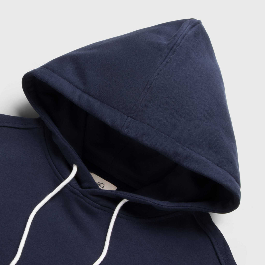 Marine French Terry Hoodie - Navy Blazer - WonderingCloth