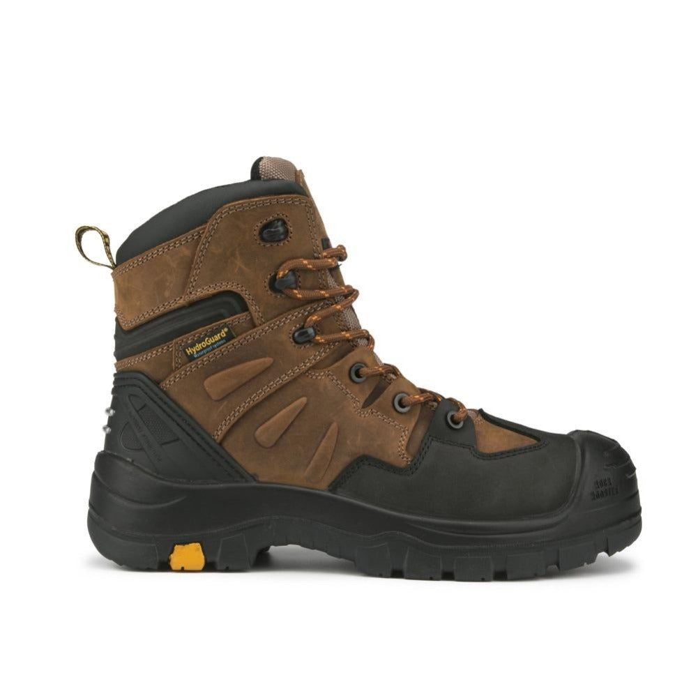 ROCKROOSTER Woodland Brown 6 inch Waterproof Safety Toe Leather Work Boots AK669 - WonderingCloth