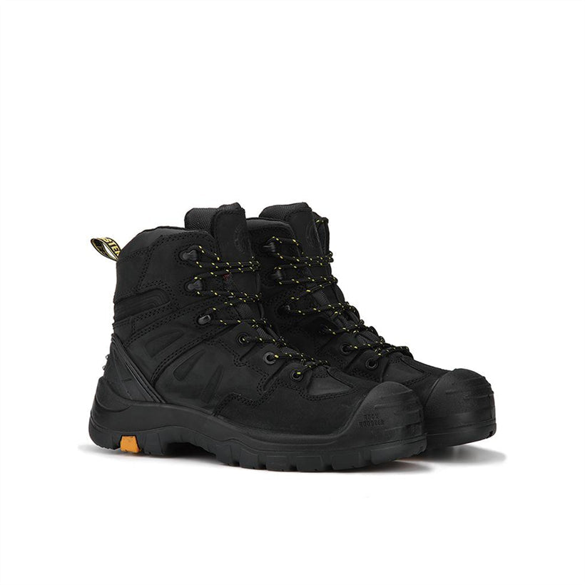 ROCKROOSTER Woodland Black 6 inch Composite Toe Leather Work Boots AK609 - WonderingCloth