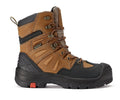 ROCKROOSTER Woodland Men's 8 inch Brown Work Boots, Composite Toe, Slip Resistant, Electrical Hazard Protection, Rubber outsole AK869 - WonderingCloth