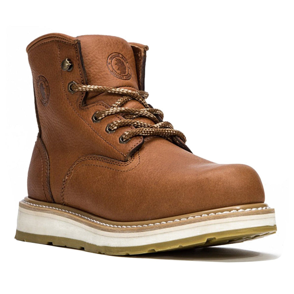 ROCKROOSTER Roberta Men's Wedge Work Boots, Safety Water Resistant Leather Boots, ASTM 2892 AP615 - WonderingCloth