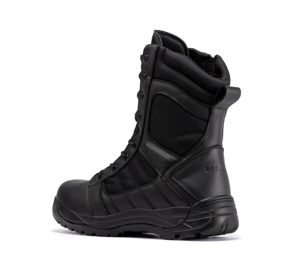 Botas Pro Black Men's 8 inch Side Zipper Rubber Sole Tactical Boots BMP110BK - WonderingCloth