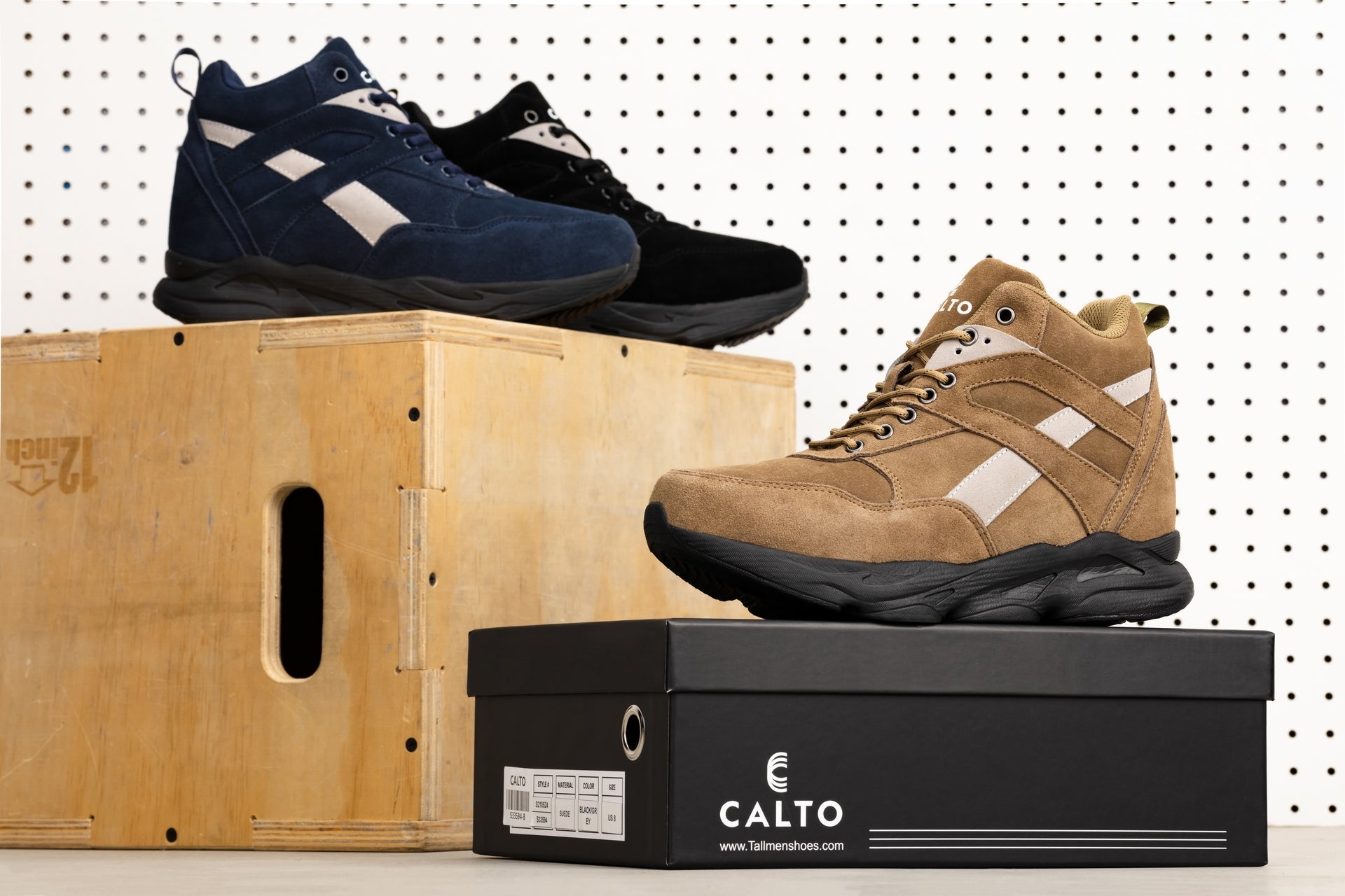 CALTO - S33594 - 4 Inches Taller (Black/Grey) - Sneakers - WonderingCloth