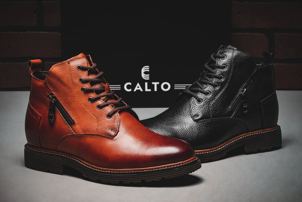 CALTO - Y42072 - 2.8 Inches Taller (Brown) - Dressy Casual Boots - WonderingCloth