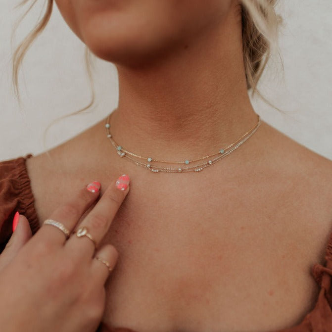 Malibu Necklace in Turquoise - WonderingCloth