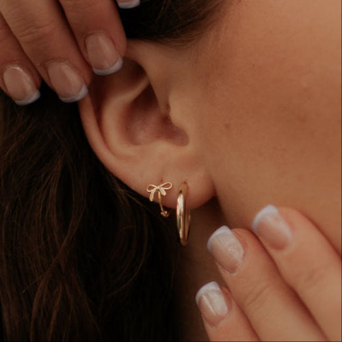 Ava Bow Hoops - WonderingCloth