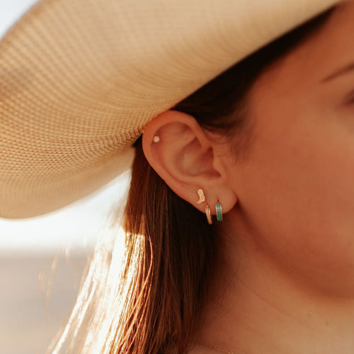AZ Turquoise Hoops - WonderingCloth