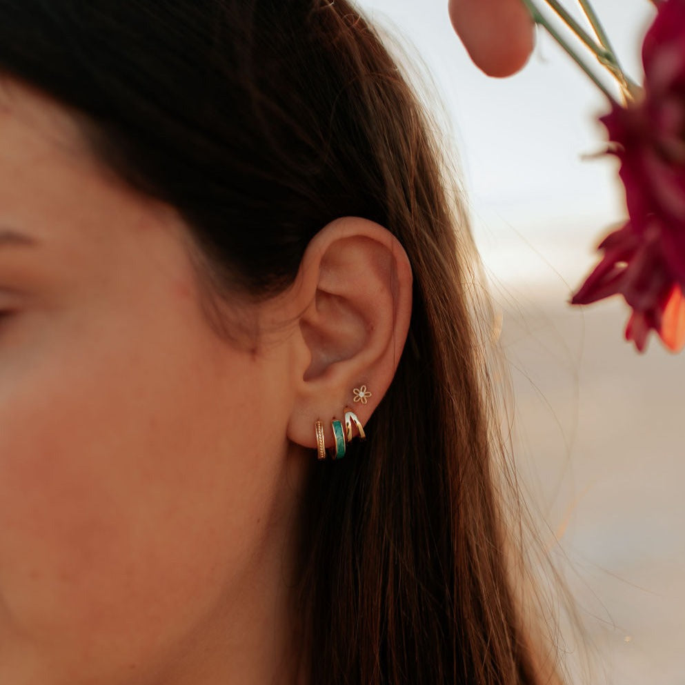 AZ Turquoise Hoops - WonderingCloth