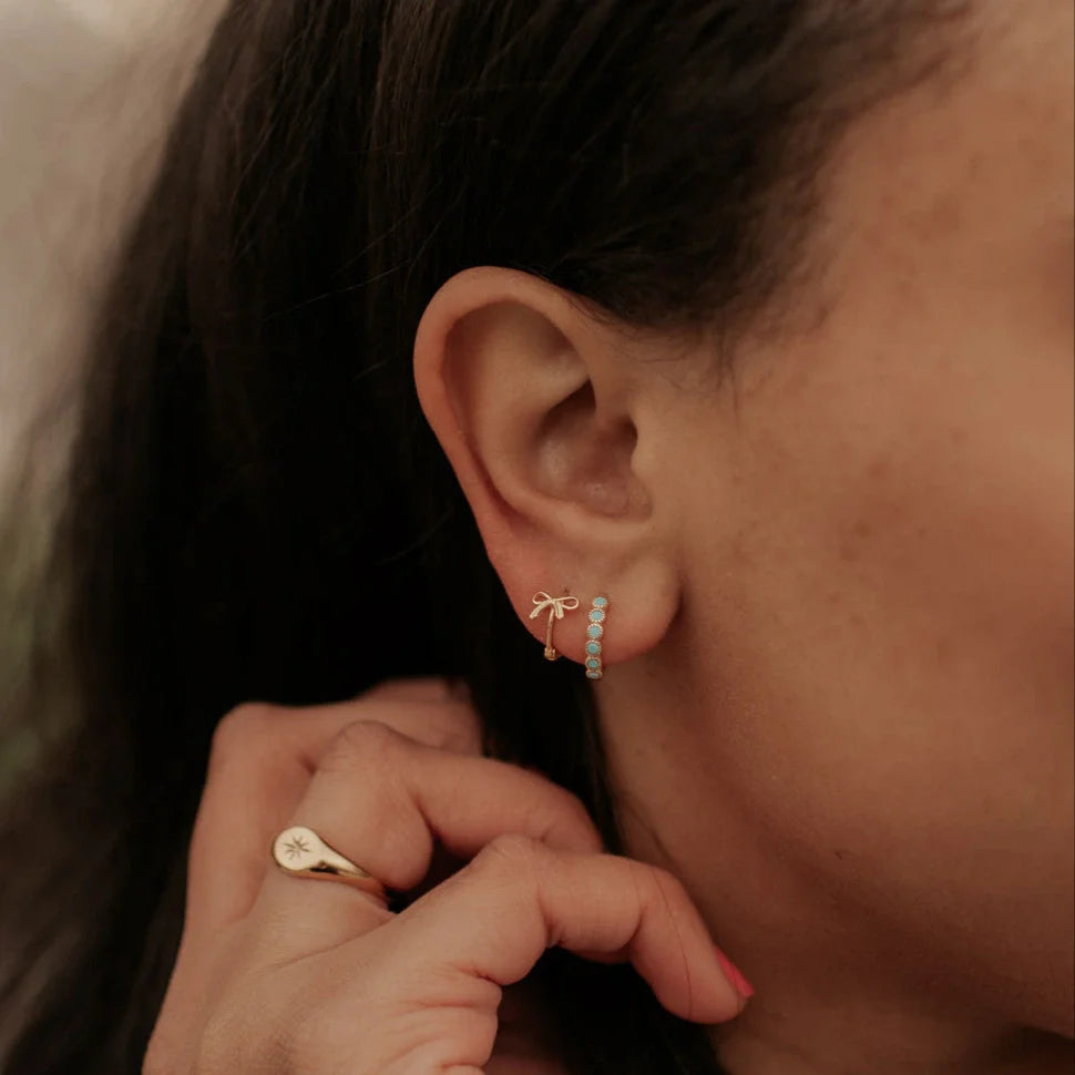 Gaby Turquoise Hoops - WonderingCloth