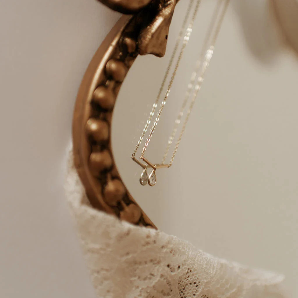 Harper Diamond Teardrop Necklace - WonderingCloth