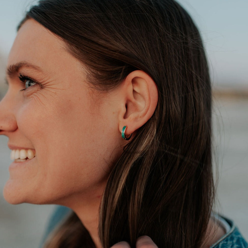 AZ Turquoise Hoops - WonderingCloth