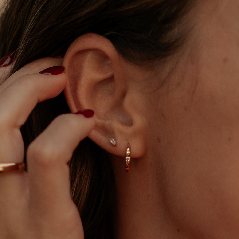 Zoe Marquise Diamond Flat Back Studs - WonderingCloth