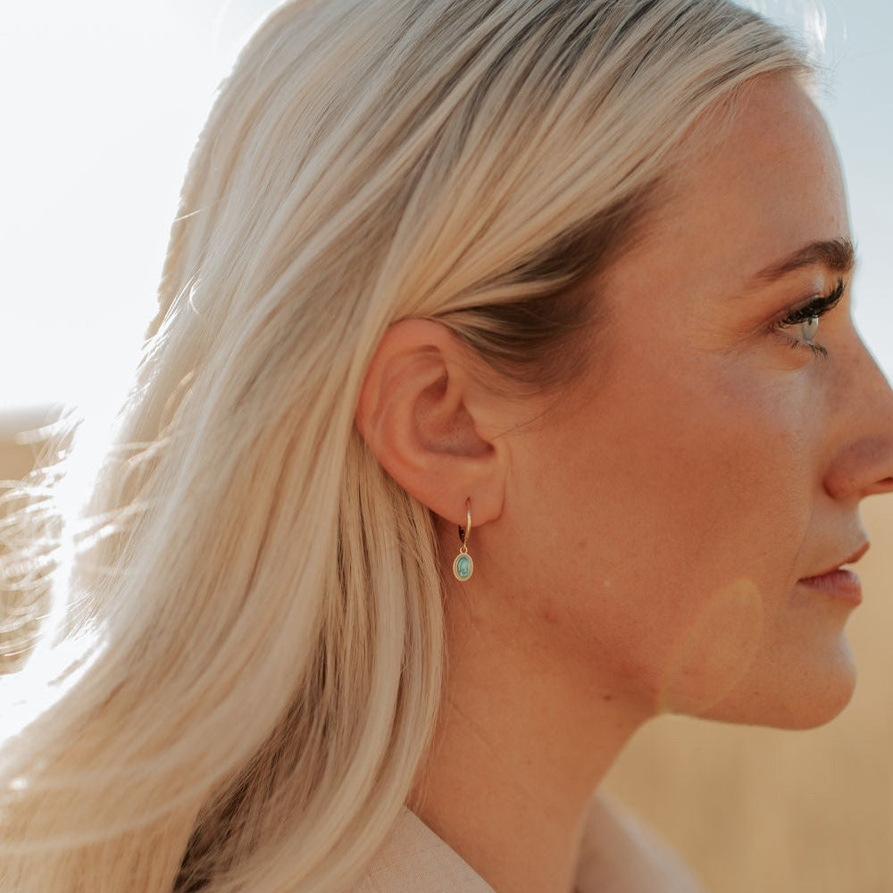 Riley Turquoise Hoops - WonderingCloth