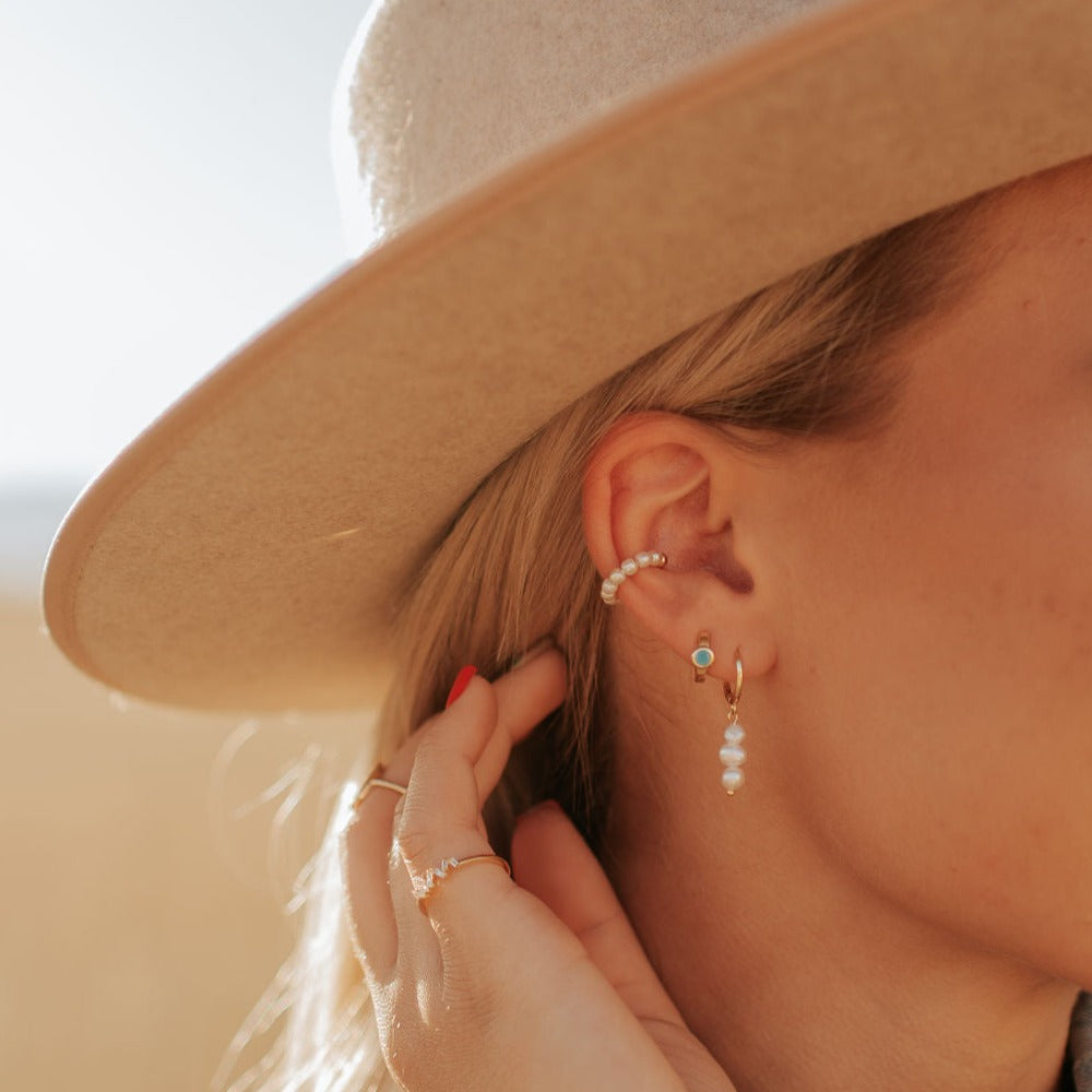 Noelle Turquoise Hoops - WonderingCloth