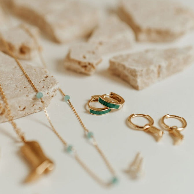 AZ Turquoise Hoops - WonderingCloth