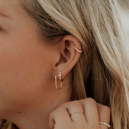 Avery Gold Hoops - WonderingCloth