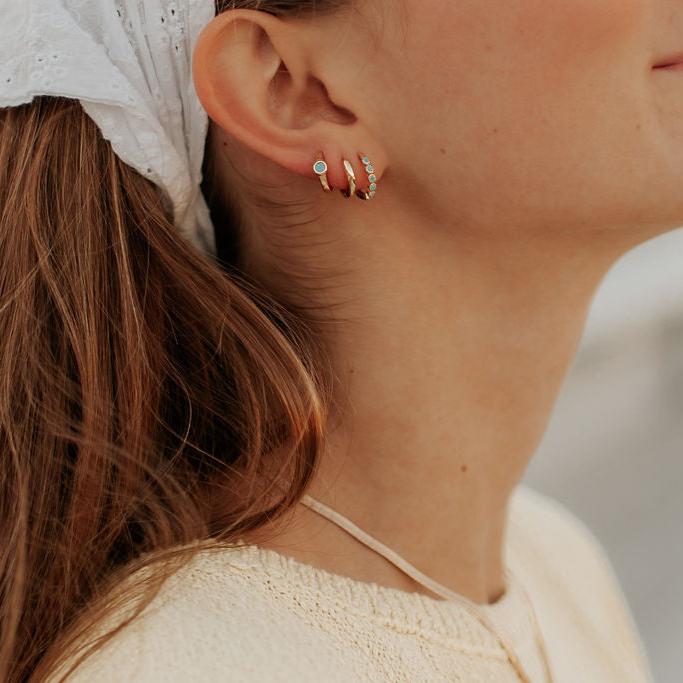 Gaby Turquoise Hoops - WonderingCloth