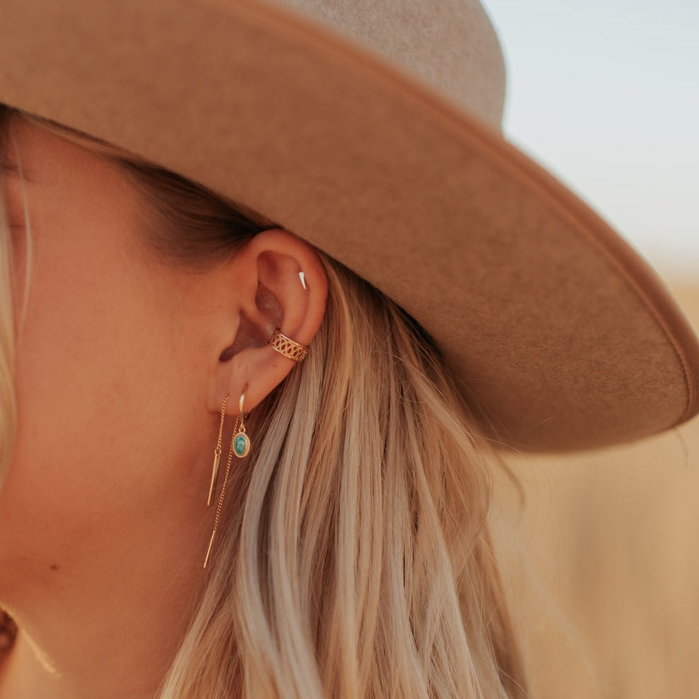 Riley Turquoise Hoops - WonderingCloth