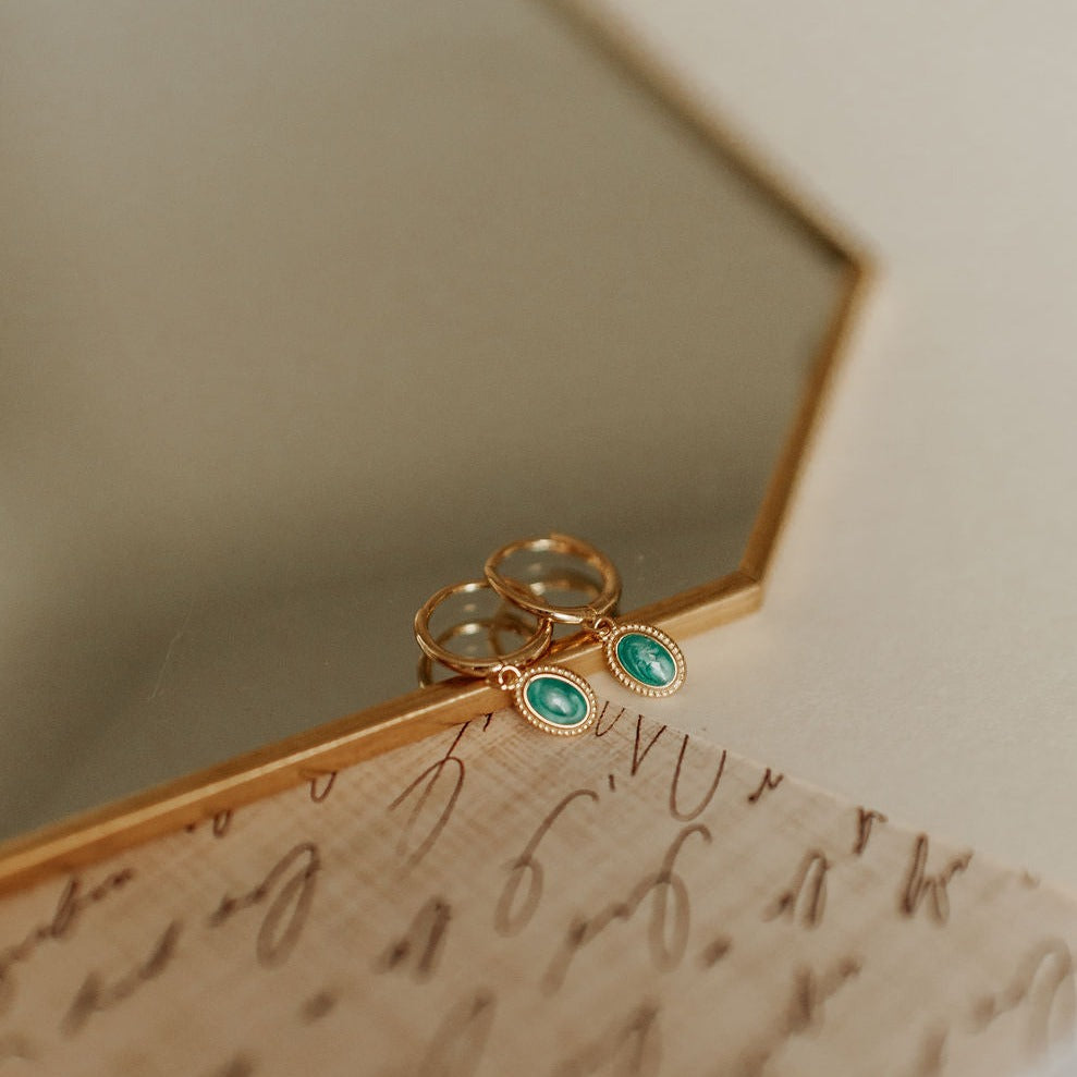 Riley Turquoise Hoops - WonderingCloth