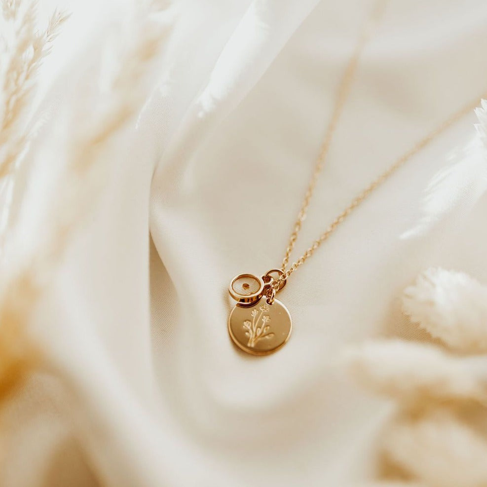 Wildflower Necklace with Mustard Seed - WonderingCloth