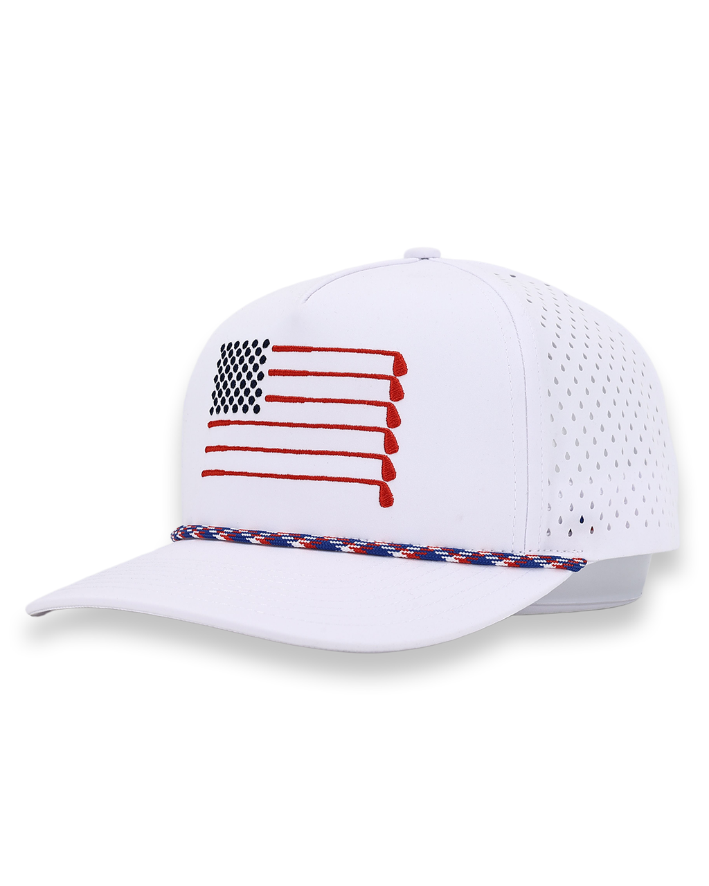 American Flag Rope Flat Bill Hat - WonderingCloth