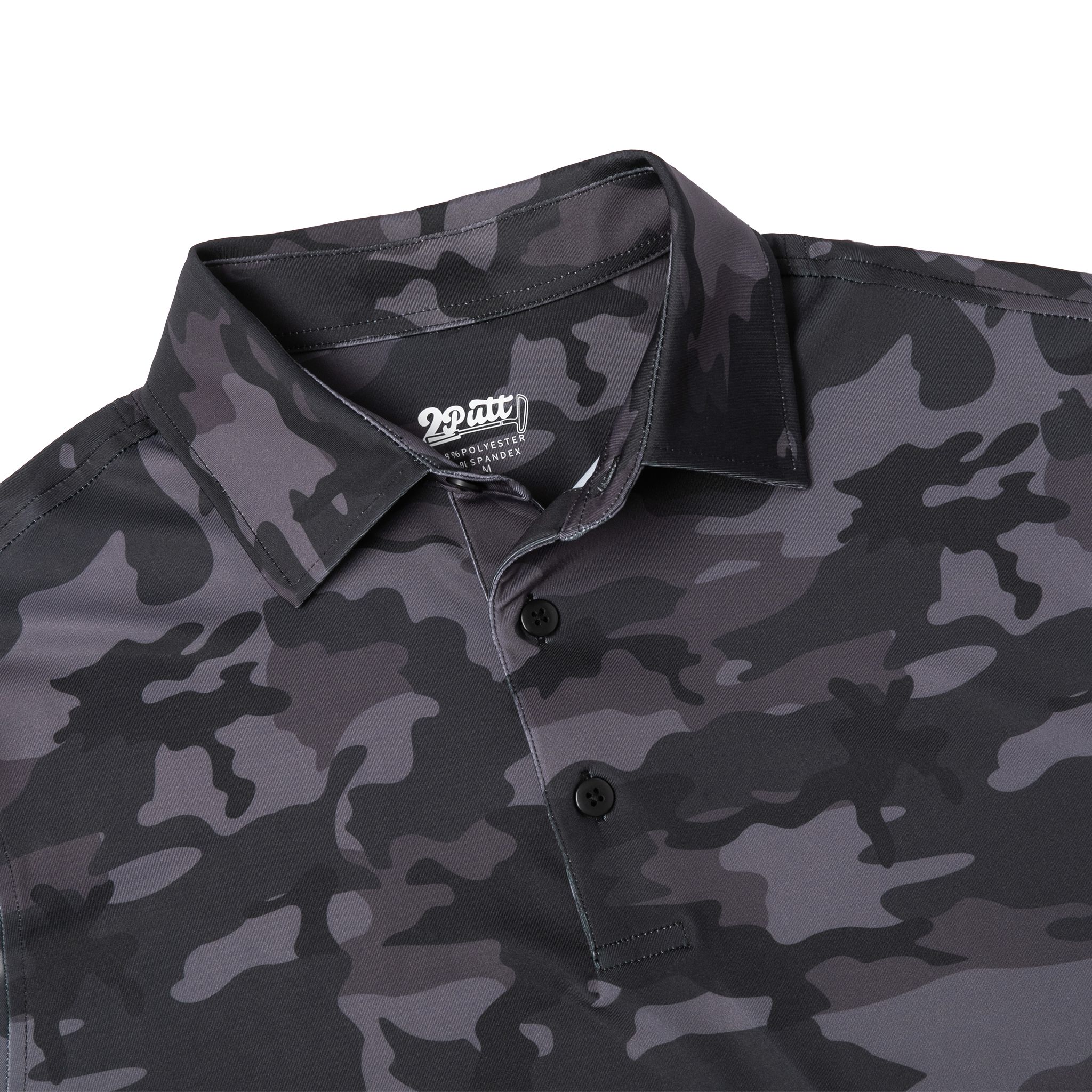 Black Camo Men's Polo - WonderingCloth