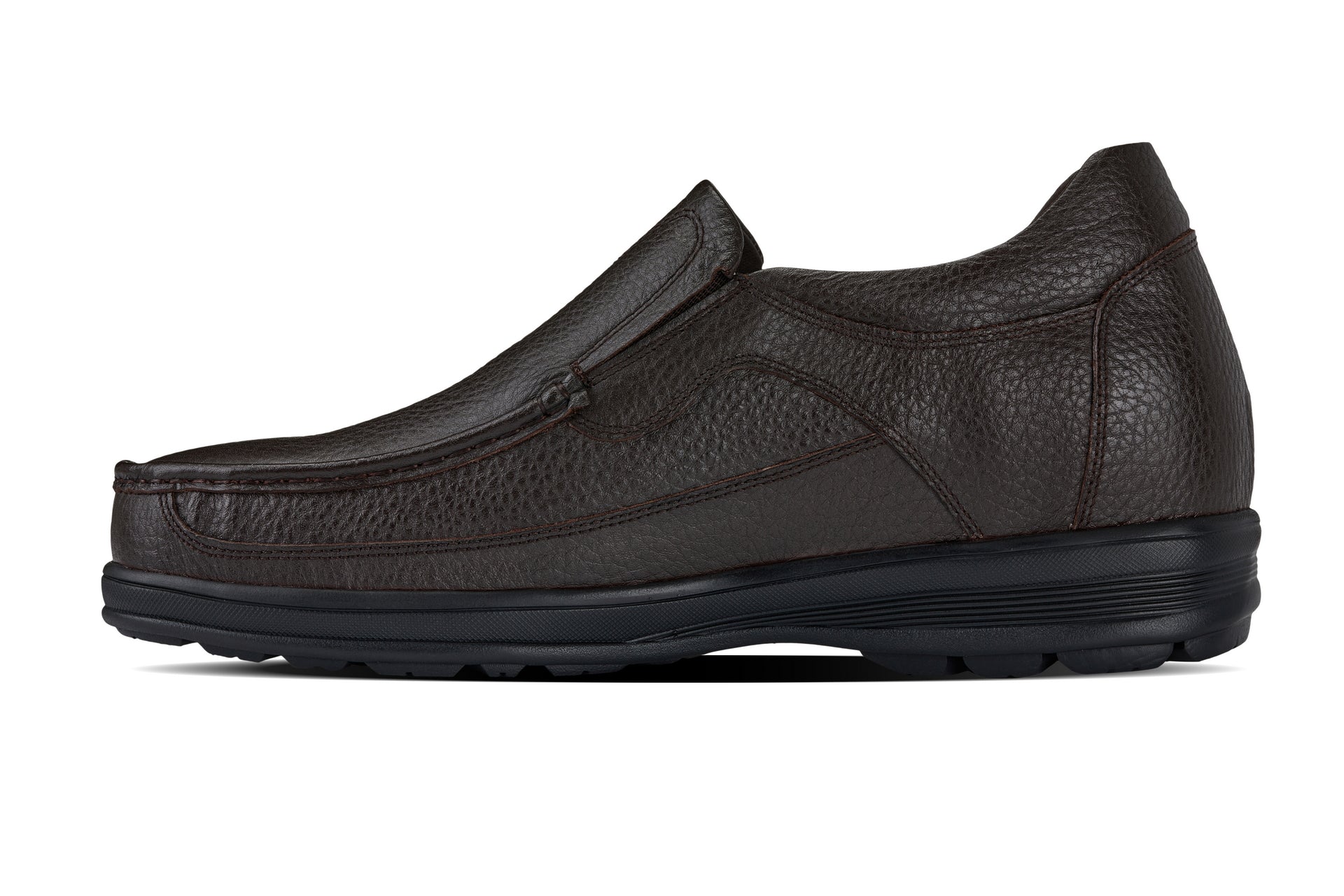 CALTO - G1823 - 3 Inches Taller (Brown) - Lightweight Slip-On Loafer Dress Shoes - WonderingCloth