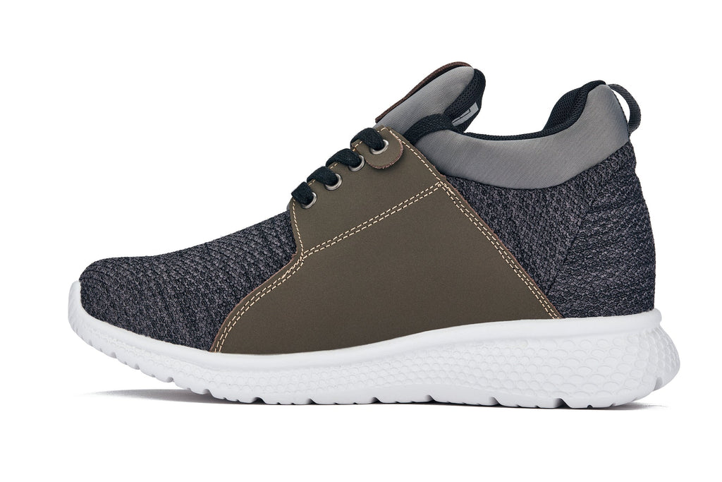 CALTO 3.2-Inch Taller Charcoal Men's Elevator Sneakers - H71923 - WonderingCloth