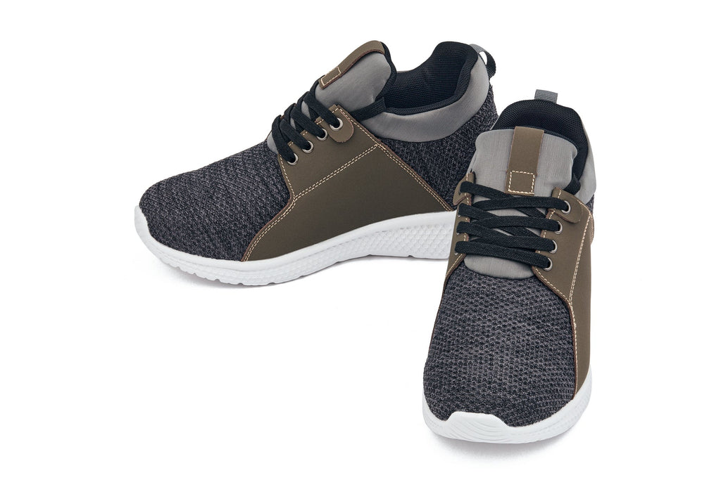 CALTO 3.2-Inch Taller Charcoal Men's Elevator Sneakers - H71923 - WonderingCloth