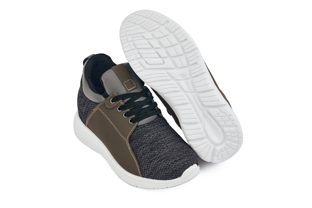 CALTO 3.2-Inch Taller Charcoal Men's Elevator Sneakers - H71923 - WonderingCloth