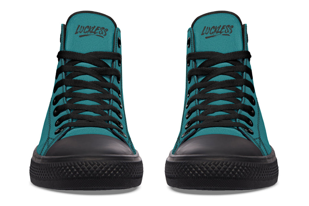 Sunflower And Skulls Teal High Tops