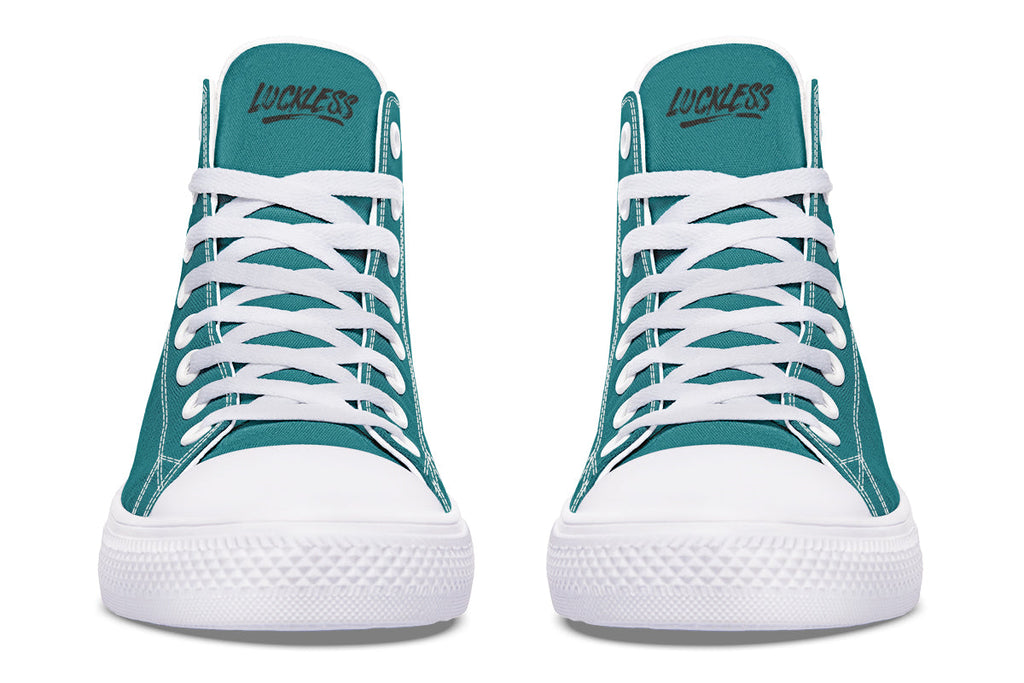 Sunflower And Skulls Teal High Tops