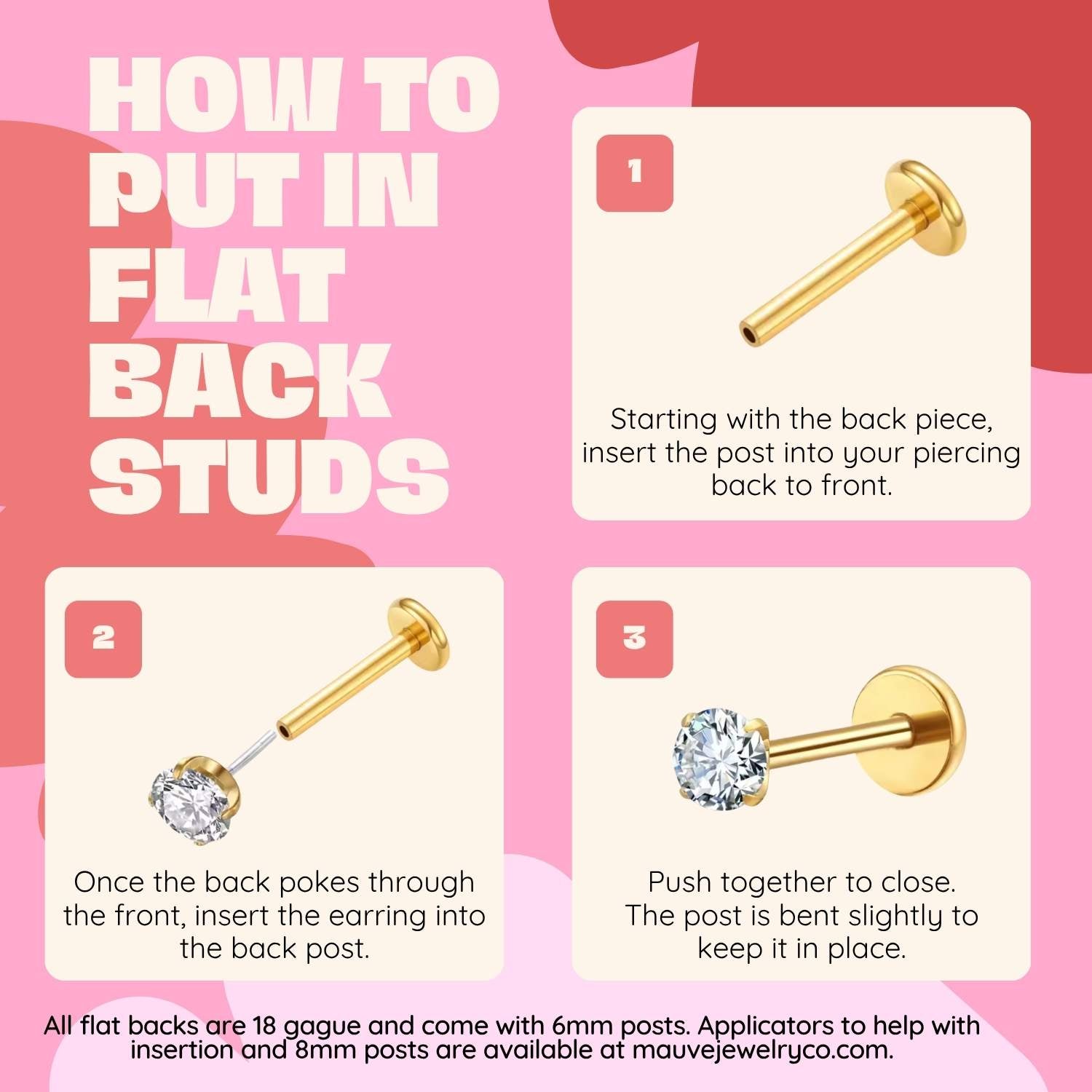 Bow Flat Back Studs - WonderingCloth